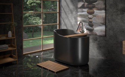 Aquatica True Ofuro Nano Black Freestanding Solid Surface Bathtub 01 1